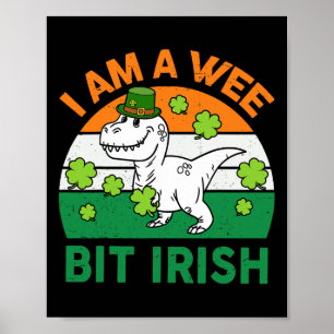 Een beetje Iers St. Patrick-dag dinosaurus peuter  Poster