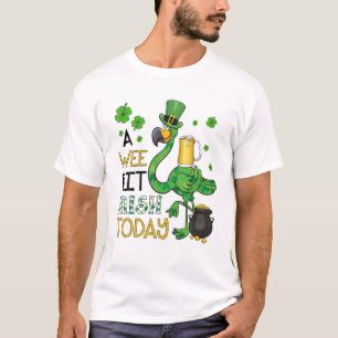 Een beetje Iers Vandaag Groene Flamingo St Patrick T-shirt