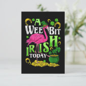 Een beetje Iers vandaag sint-Patricks dag Flamingo Bedankkaart (Staand voorkant)