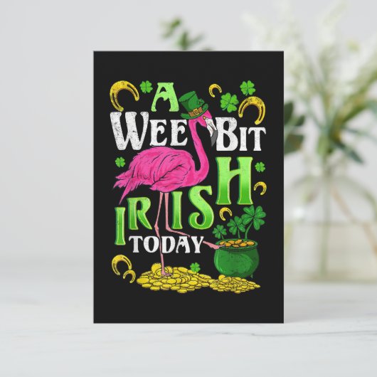 Een beetje Iers vandaag sint-Patricks dag Flamingo Bedankkaart (Staand voorkant)