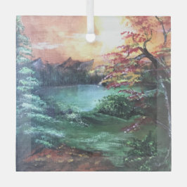 Een beetje kleur bij het meer glas ornament