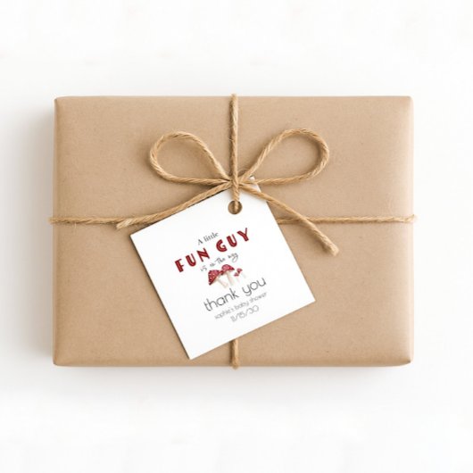 Een beetje leuk man Waterverf paddenstoel Baby sho Bedankjes Labels