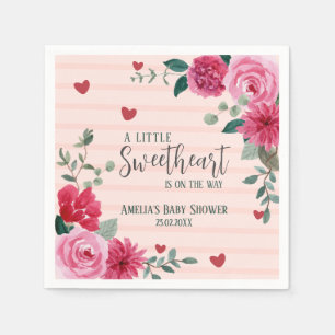 Een beetje lief valentijn harten baby shower servet