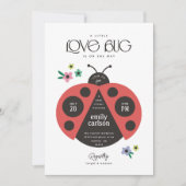 Een beetje liefde bug rood en wit baby meisje douc kaart (Voorkant)