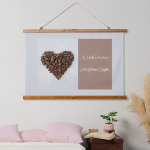 Een Beetje Liefde Een Beetje Koffie, Koffieliefheb Hangend Wandkleed