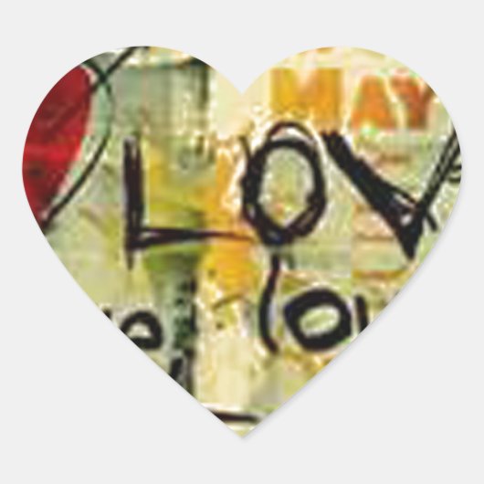 Een beetje liefdesgraffiti hart sticker (Voorkant)