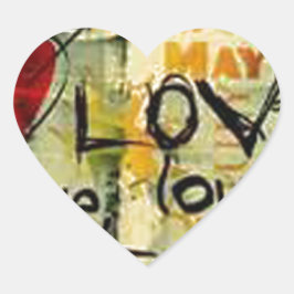 Een beetje liefdesgraffiti hart sticker