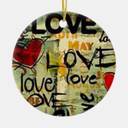 Een beetje liefdesgraffiti keramisch ornament (Voorkant)