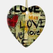 Een beetje liefdesgraffiti keramisch ornament (Rechts)