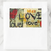 Een beetje liefdesgraffiti rechthoekige sticker (Tas)