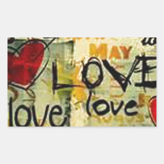 Een beetje liefdesgraffiti rechthoekige sticker (Voorkant)