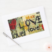 Een beetje liefdesgraffiti rechthoekige sticker (Envelop)