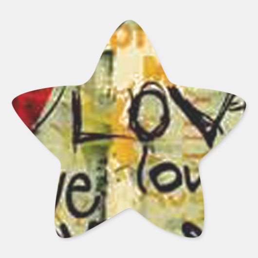Een beetje liefdesgraffiti ster sticker (Voorkant)
