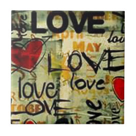 Een beetje liefdesgraffiti tegeltje