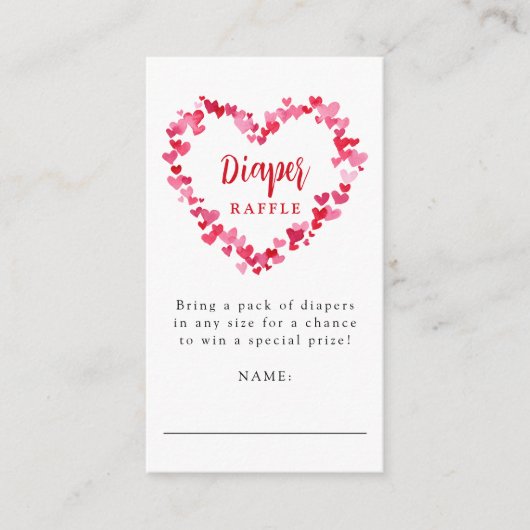 Een beetje lieverd Baby shower luier Raffle Informatiekaartje (Voorkant)