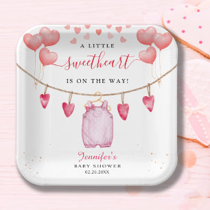 Een beetje lieverd   VALENTIJNSDAG BABY SHOWER Papieren Bordje