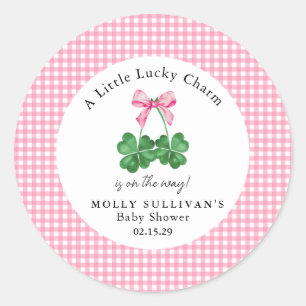 Een beetje Lucky Charm Shamrock Baby shower Ronde Sticker