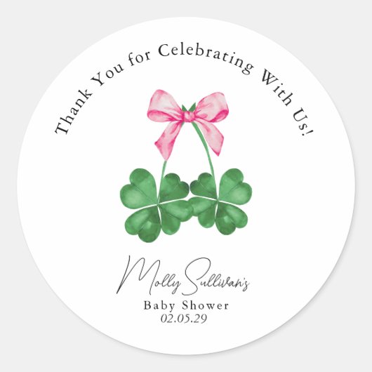 Een beetje Lucky Charm Shamrock Dank u Sticker (Voorkant)