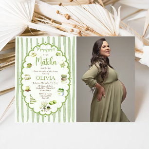 Een beetje Matcha is op komst Baby Shower Uitnodig Kaart