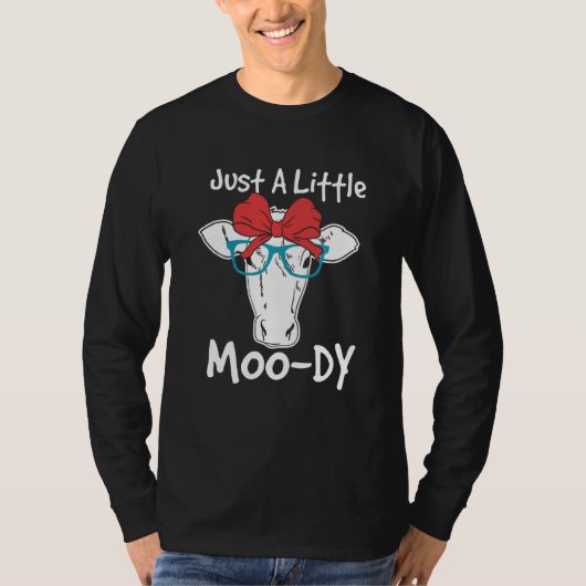 Een beetje Moody Grumpy Koe Funny Animal Koe T-shirt (Voorkant)