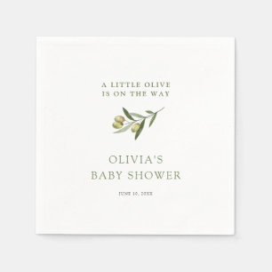 Een beetje olijf minimalistisch Baby shower Servet