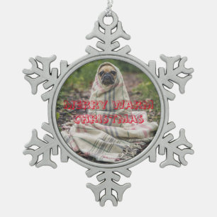Een beetje onzin voelt de kou tin sneeuwvlok ornament