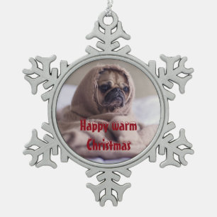 Een beetje onzin voelt de kou tin sneeuwvlok ornament