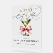 Een beetje ouder Martini Roze strikje welkom Acryl Bord (Hoek)