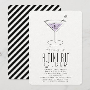 Een beetje ouder Moderne Paarse Martini verjaardag Kaart