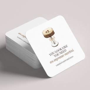 Een beetje oudere Espresso Martini Party-gunst Vierkante Kartonnen Onderzetter