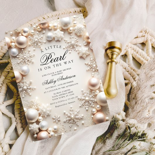 Een beetje Pearl Neutral Baby shower Kaart