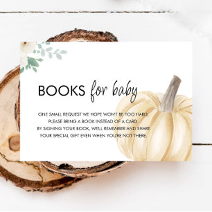 Een beetje pompoen Baby shower boek aanvraag Informatiekaartje
