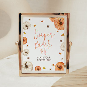 Een beetje pompoen Baby shower luier rafel Poster