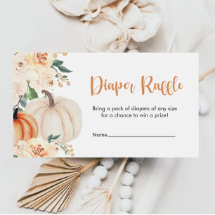 Een beetje Pompoen Baby shower Luier Raffle Ticket Informatiekaartje