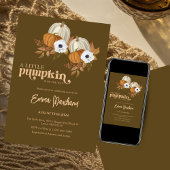 Een beetje pompoen baby shower pompoen bloemen kaart