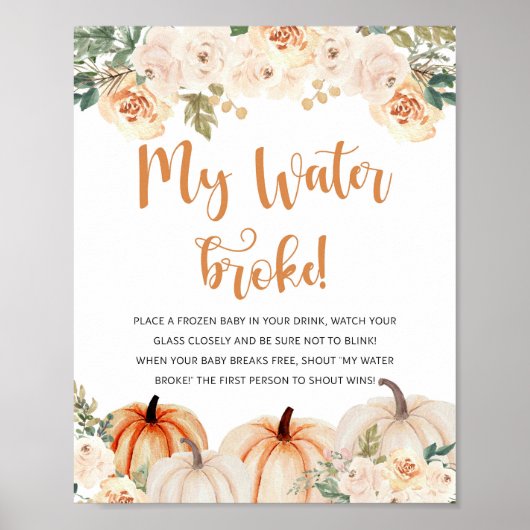 Een beetje pompoen Baby shower spel teken Poster (Voorkant)