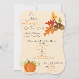 Een beetje pompoen Baby shower uitnodigen Kaart