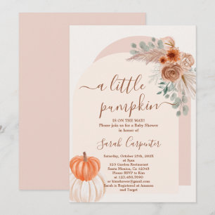 Een beetje pompoen Boho Baby shower Invitation Kaart