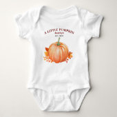 Een beetje pompoen Custom Naam en Jaar Herfst Herf Romper (Voorkant)
