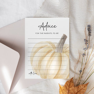 Een beetje pompoen Herfst Baby shower Advies Kaart