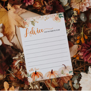 Een beetje pompoen Herfst Baby shower advies Kaart