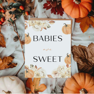 Een beetje pompoen Herfst Baby shower baby's zijn  Reclamebord Met Voetstuk