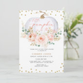 Een beetje pompoen Herfst Baby shower Genderneutra Kaart (Staand voorkant)