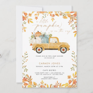 Een beetje pompoen Herfst Baby shower Genderneutra Kaart