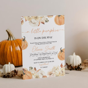 Een beetje pompoen Herfst Baby shower Genderneutra Kaart