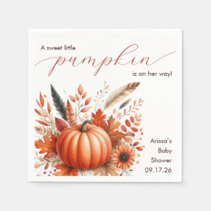 Een beetje pompoen herfst Baby shower Servet