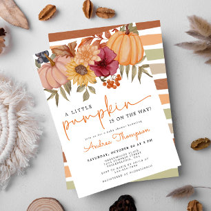 Een beetje pompoen herfst bloemenpompoen Baby show Kaart