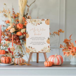 Een beetje pompoen Herfst mijn water brak spel Reclamebord Met Voetstuk