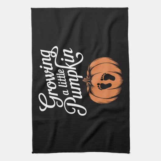 Een beetje pompoen Herfst zwangerschap Theedoek (Verticaal)