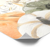 Een beetje pompoen herfstverjaardag welkomstbord poster (Hoek)